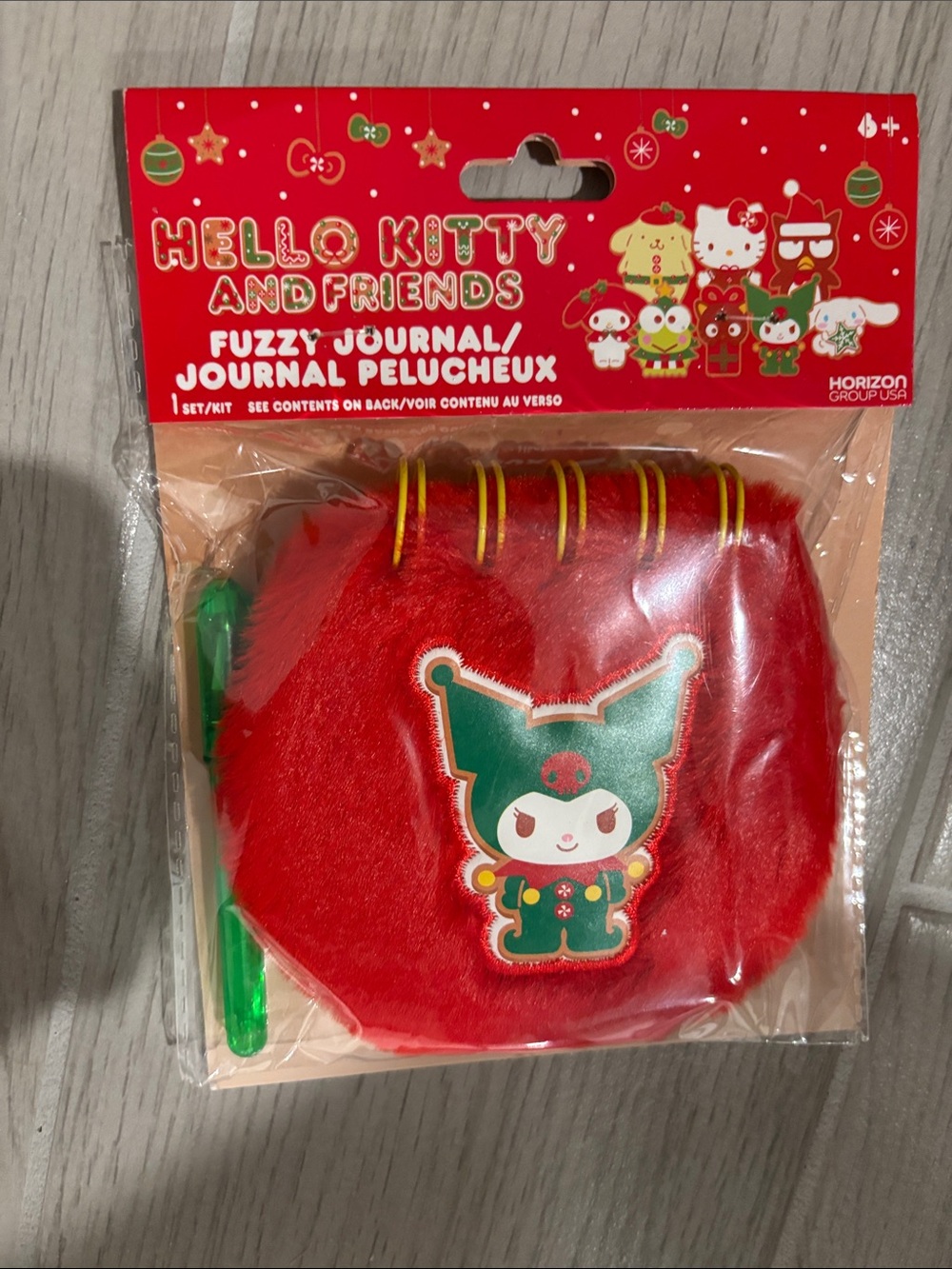 Hello Kitty and Friends Red Fuzzy Journal with Pen